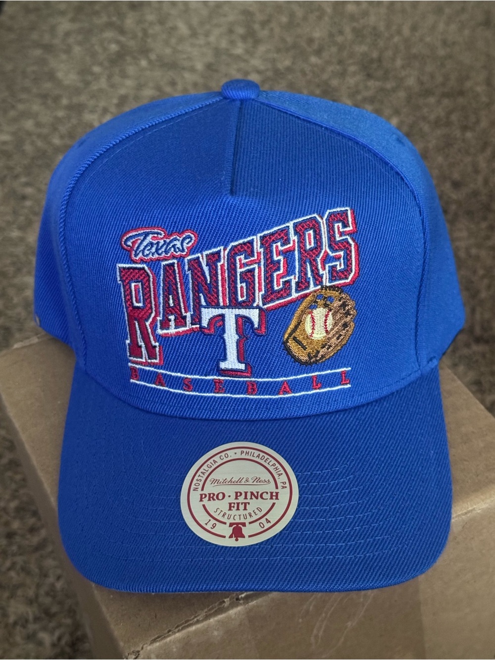 Texas Rangers Mitchell & Ness Blue Snapback with Embroidery